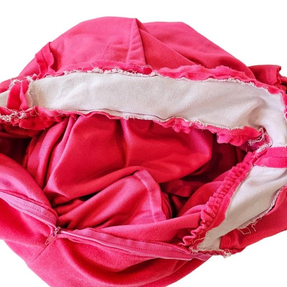 Vintage 60s 70s Barbie Pink Velour Long Dress‎ Floor Length Puff Sleeve 6 8 READ - Picture 7 of 7